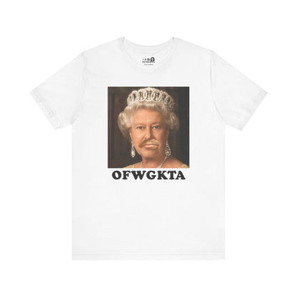 WHITE QUEEN OF ENGLAND MUSTACHE Tee