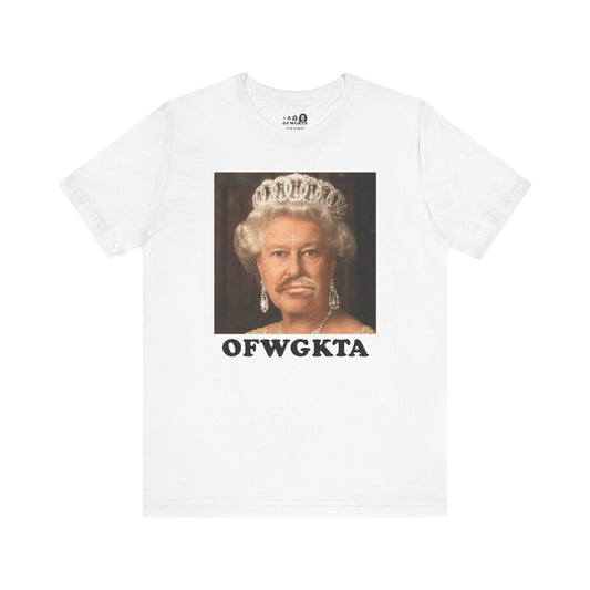 WHITE QUEEN OF ENGLAND MUSTACHE Tee