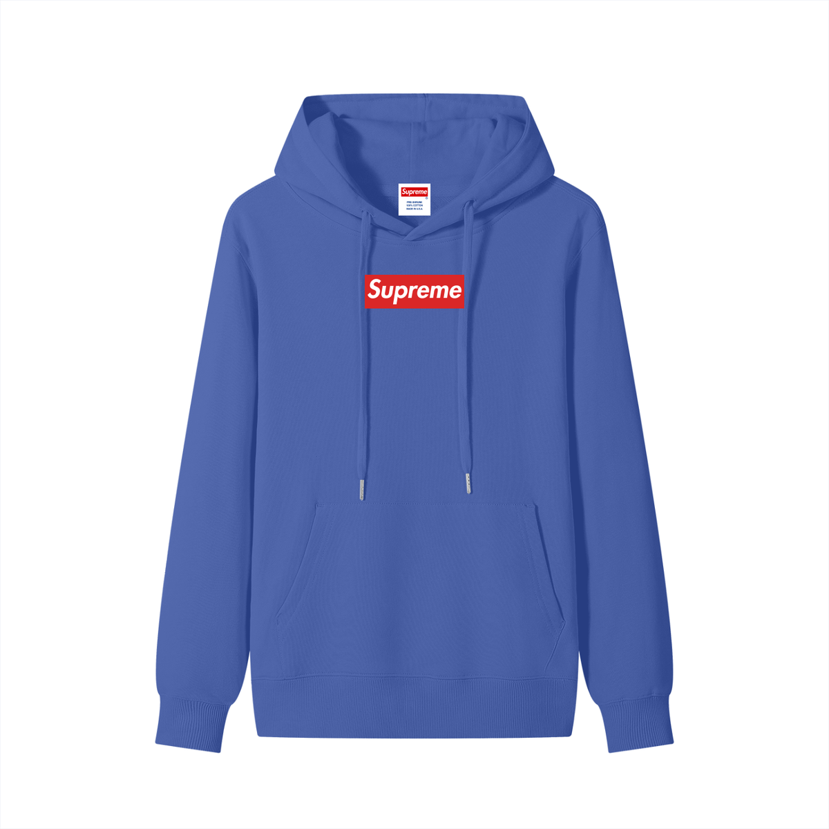 Classic Unisex Box Logo Cotton Hoodie (WOVEN TAG)