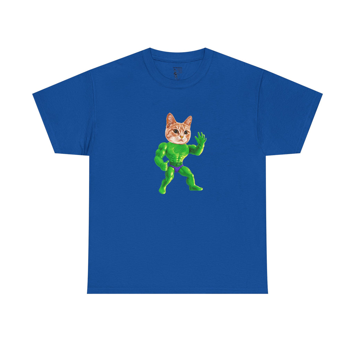 Jacked Green Cat Figure Heavy Cotton Tee
