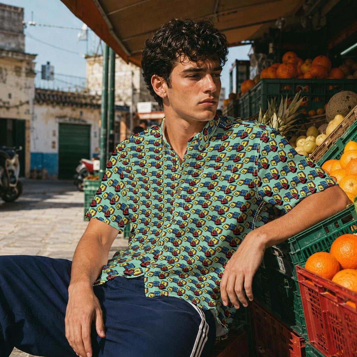 Golf Blocks Button Up