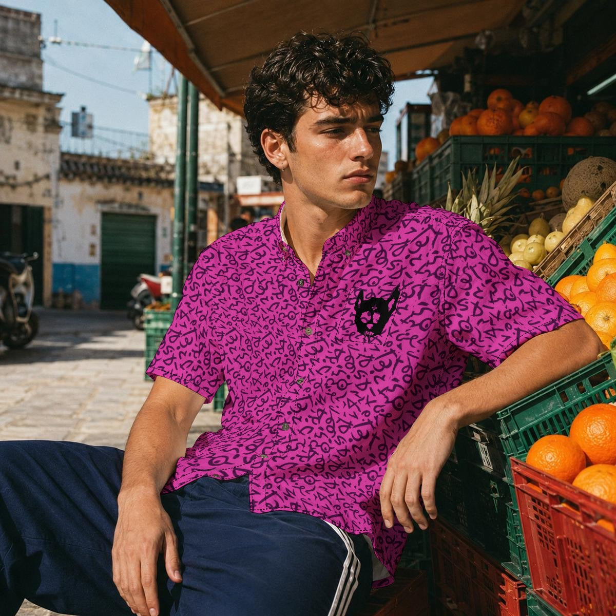 Yonkers Button Up (With Cat)