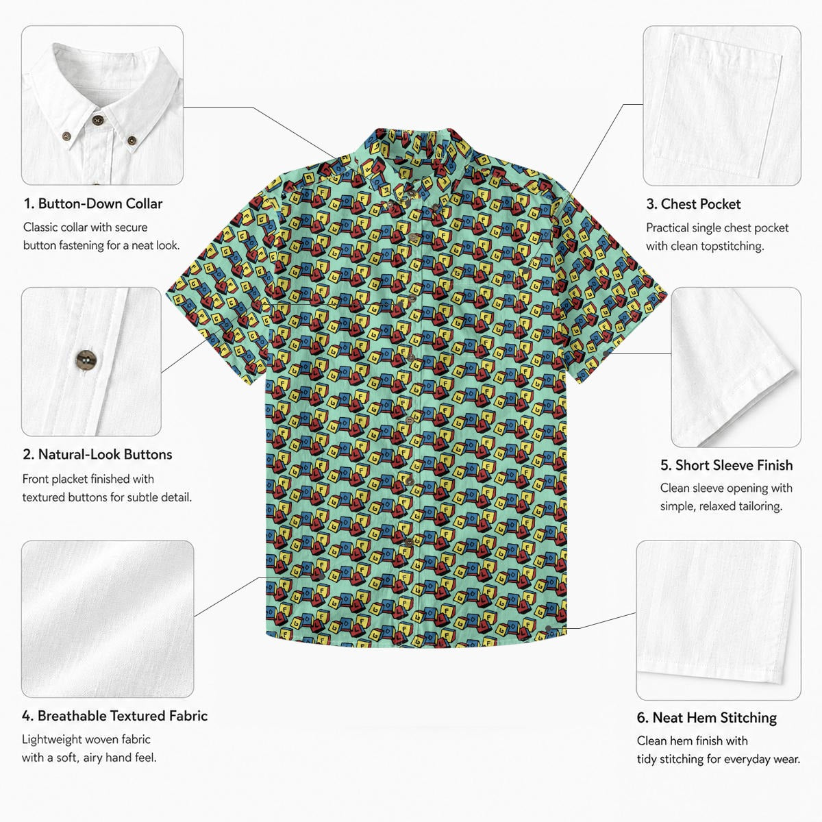 Golf Blocks Button Up