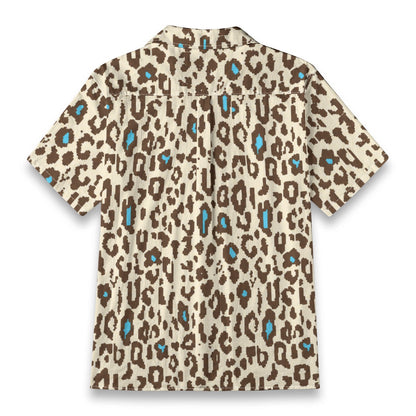 Leopard Button Up (Blue)