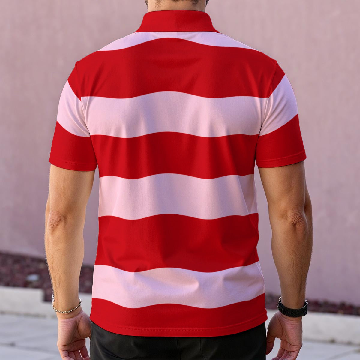 Darryl Striped Polo (Red/Pink)
