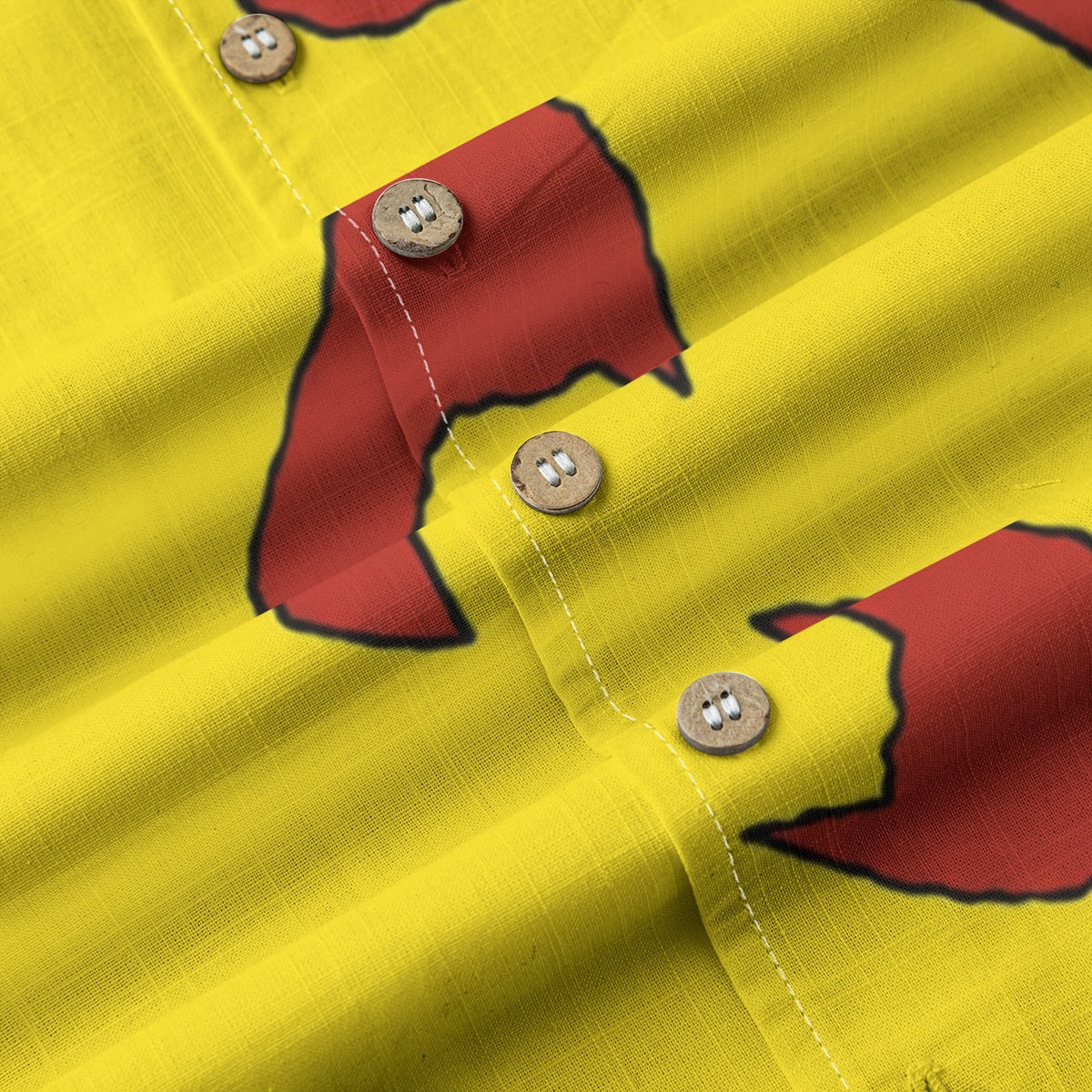 Kill Cat Button Up (Yellow/Red)