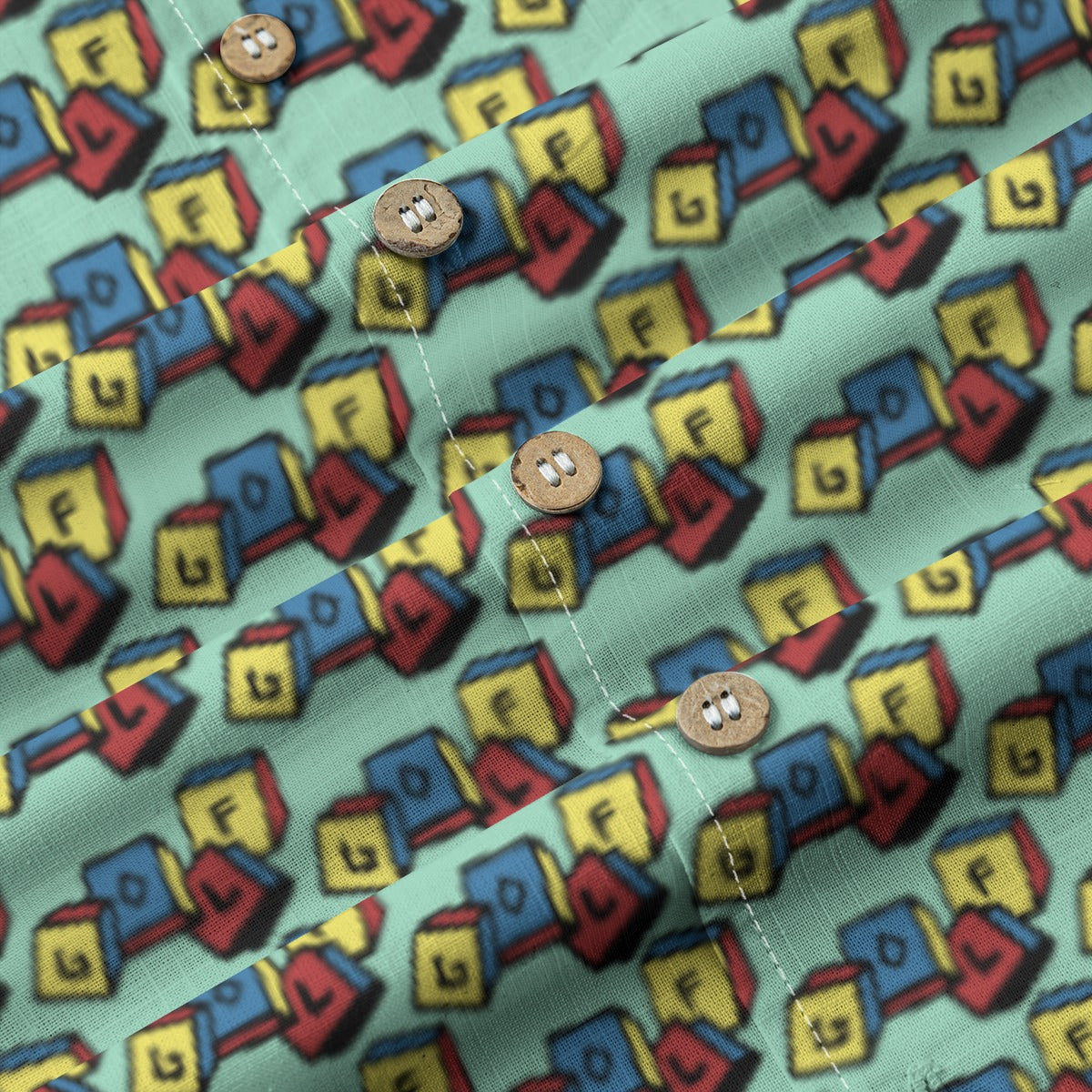 Golf Blocks Button Up