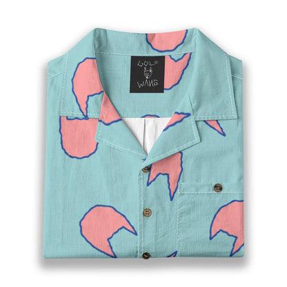 Kill Cat Button Up (Blue/Pink)