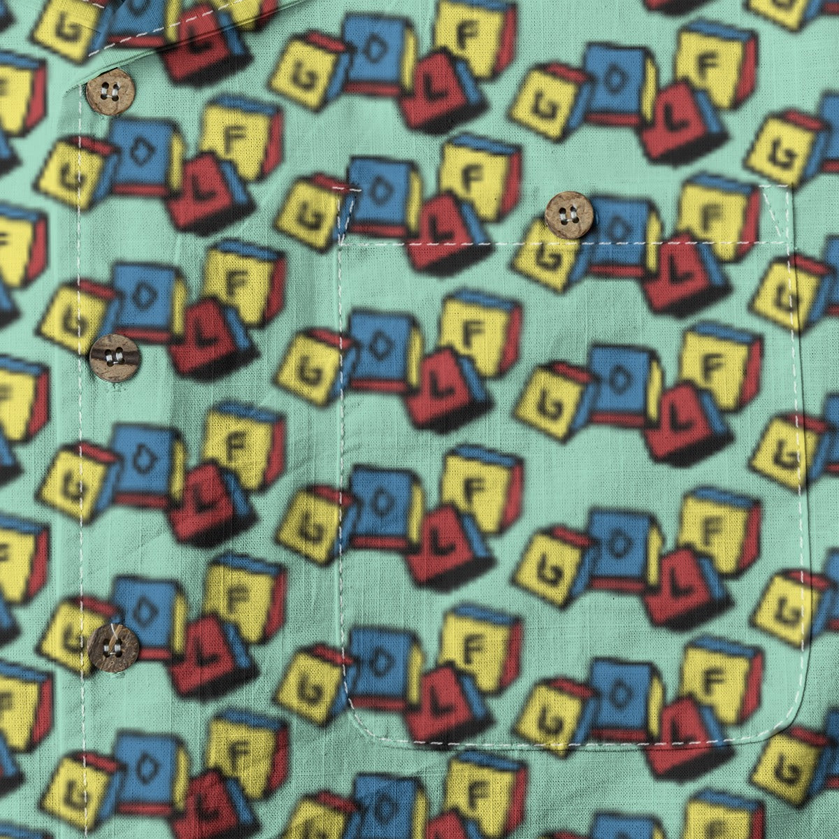Golf Blocks Button Up