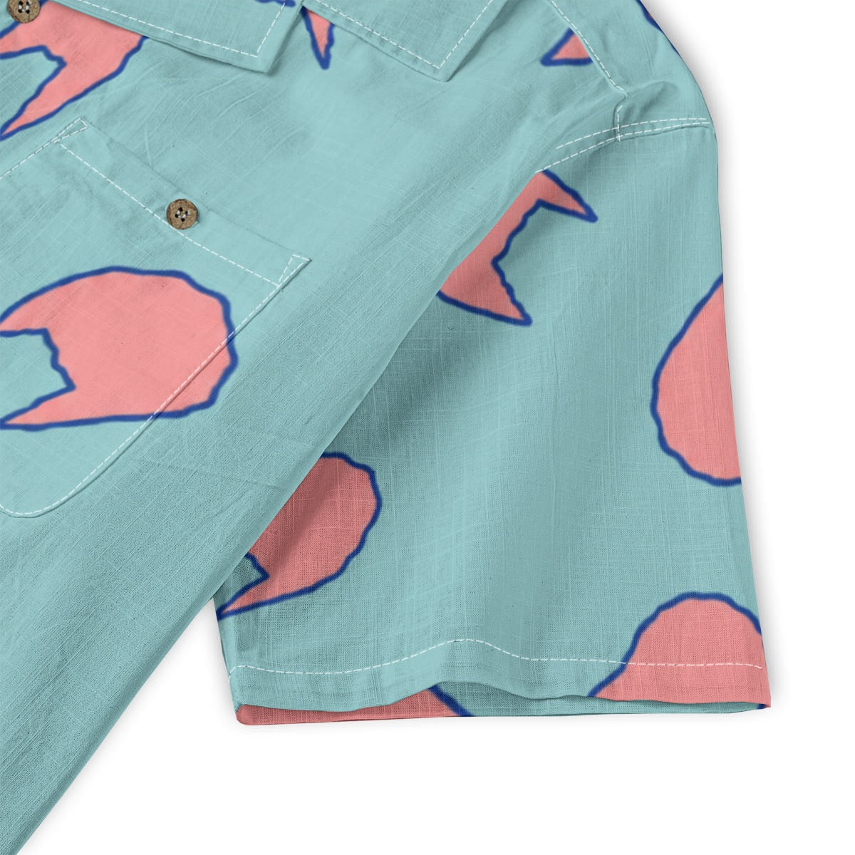 Kill Cat Button Up (Blue/Pink)