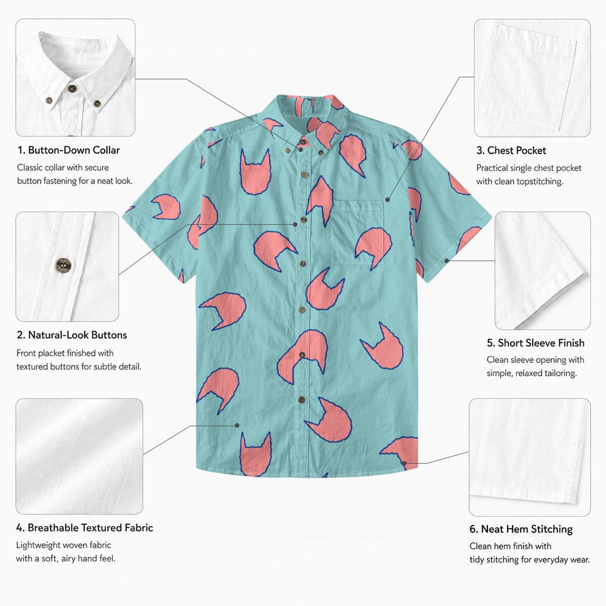 Kill Cat Button Up Cotton Candy Color