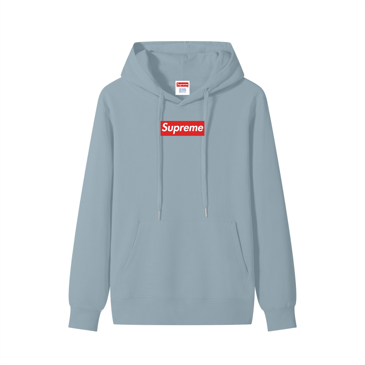 Classic Unisex Box Logo Cotton Hoodie (WOVEN TAG)