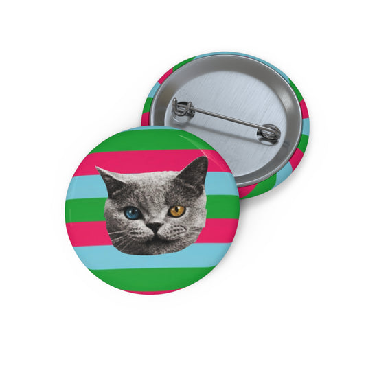 Shark Cat Striped Pin