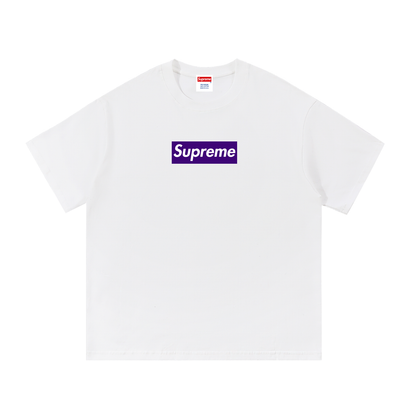 Purple Box Logo Cotton Tee (WOVEN TAG)