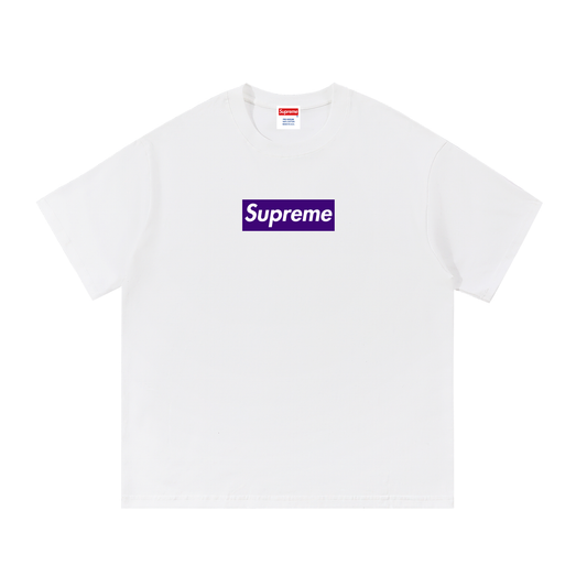 Purple Box Logo Cotton Tee (WOVEN TAG)