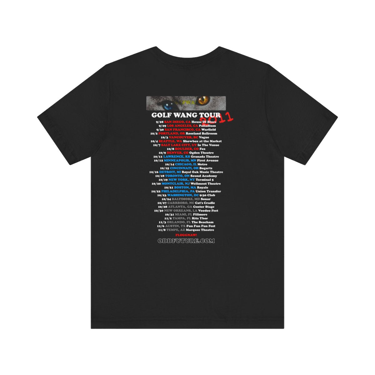 Golf Wang 2011 Tour Tee BLACK mockup 2